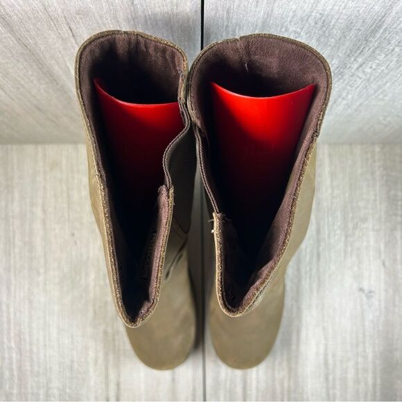 Keen Akita Brown Leather Slouch Wedge Heeled Tall Calf Boot Women’s Size 8.5 - Picture 6 of 10